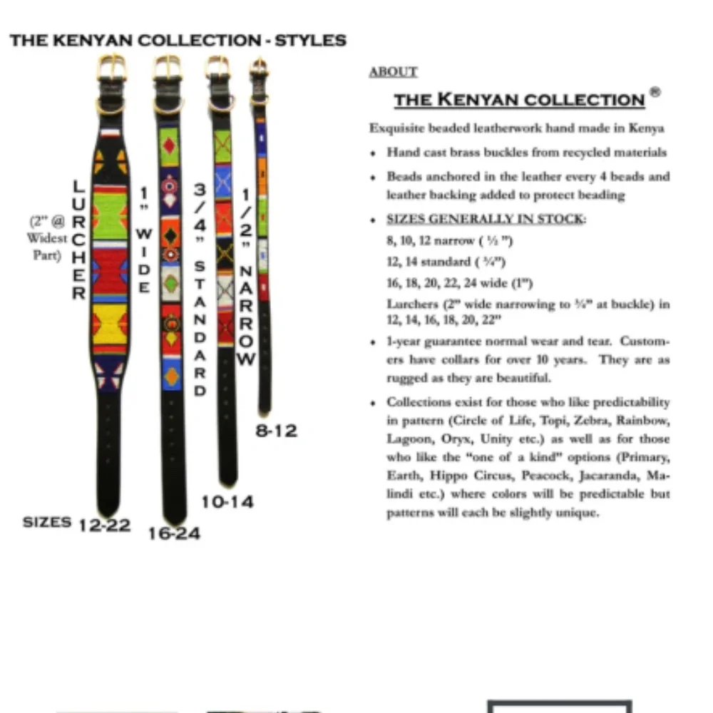 The Kenyon Collection Lagoon Beaded Leather Dog Lead and Collar NWOT
